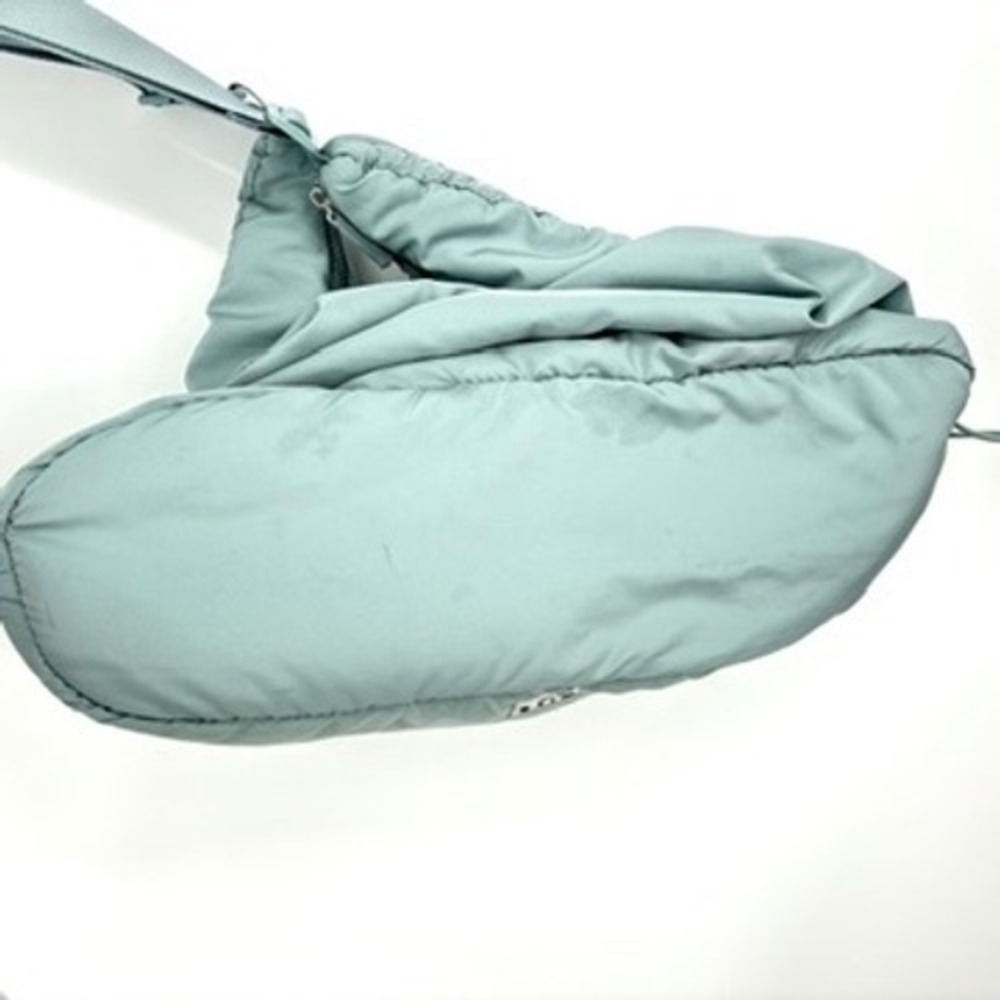 Wilo The Label Ruched Sling Shoulder Bag Polyester Slouchy Zip Top Blue Green - Picture 8 of 13